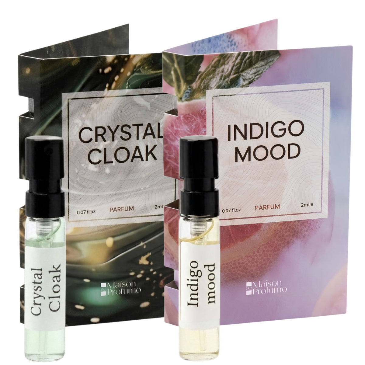 Luxury Fresh Duo – Indigo Mood &amp; Crystal Cloak Unisex Parfum Discovery Set | 2×2ML