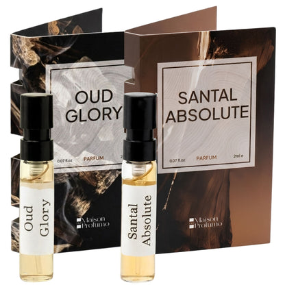 Oriental Luxury Duo –Oud Glory &amp; Santal Absolute  Unisex Parfum Discovery Set | 2×2Ml