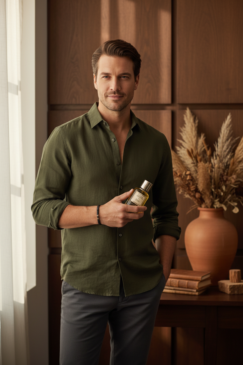 Male Model with Santal Absolute Perfume